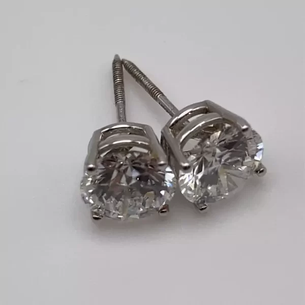 2.01 Total Carat Weight, Diamond Earrings - Image 3