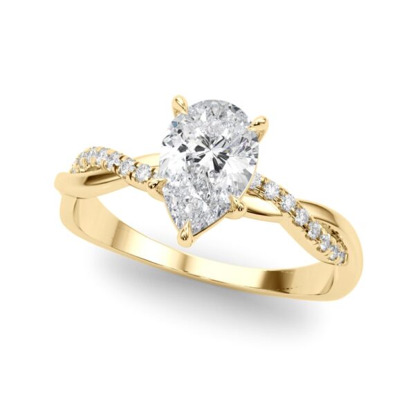 14K White Gold Pear Diamond Engagement Ring - Image 4
