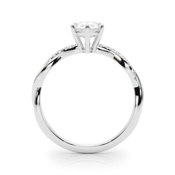 14K White Gold Pear Diamond Engagement Ring - Image 2