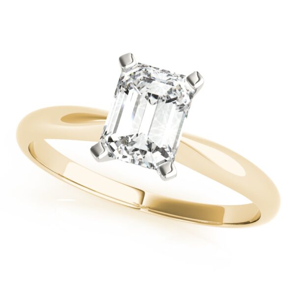 14K White Gold Emerald Cut Solitaire Engagement Ring - Image 4