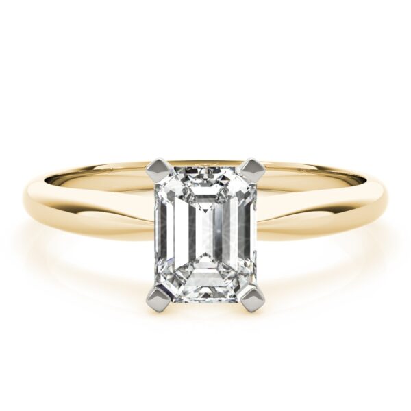 14K White Gold Emerald Cut Solitaire Engagement Ring - Image 6