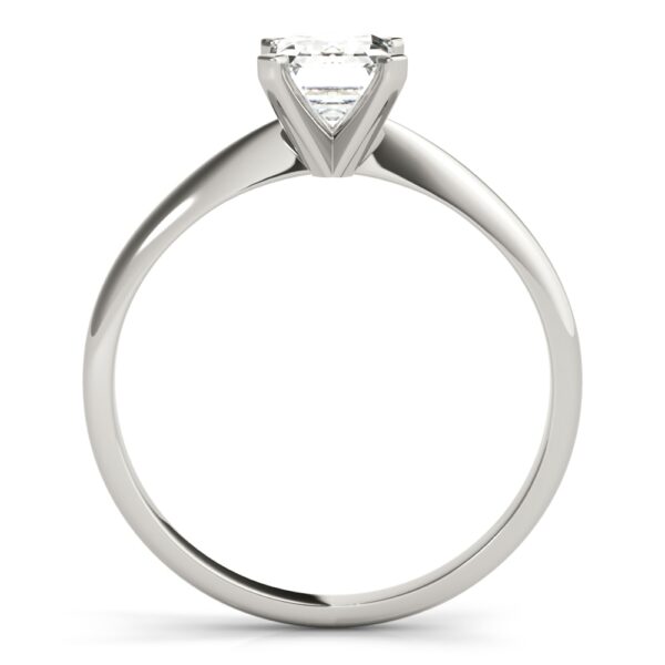 14K White Gold Emerald Cut Solitaire Engagement Ring - Image 2