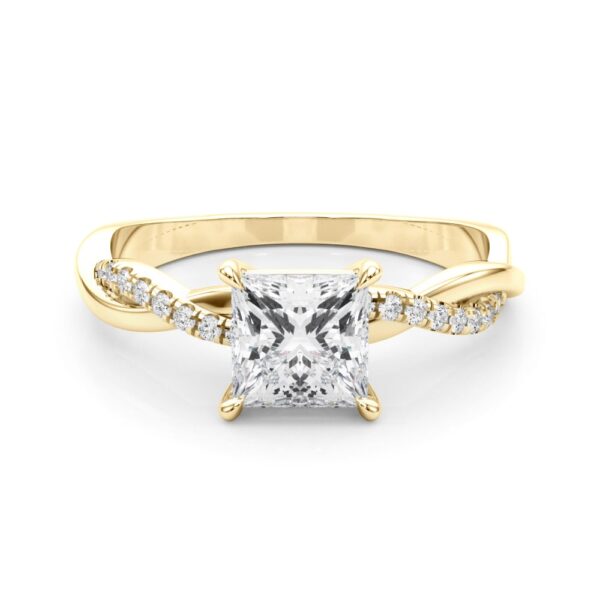 14K Yellow Gold Diamond Engagement Ring - Image 6